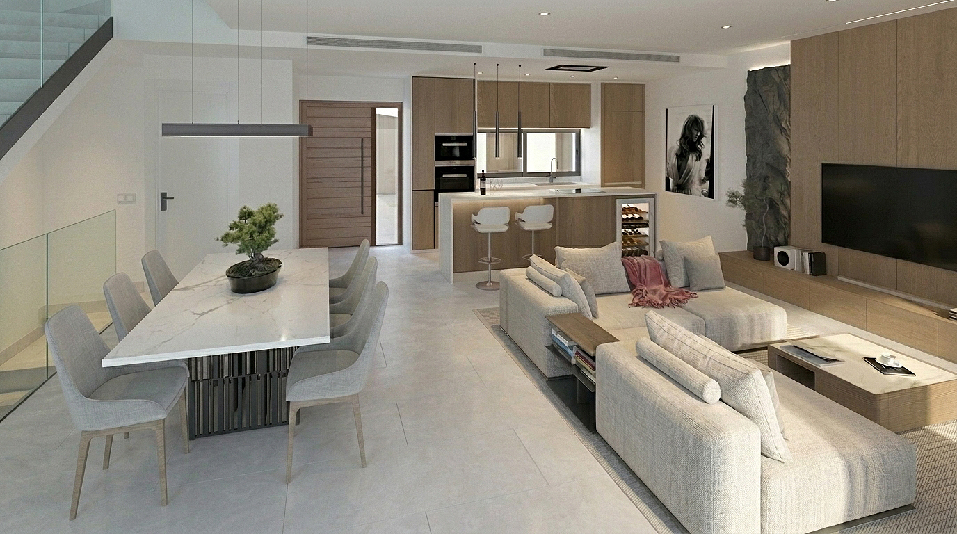 Cocina con zona de comedor integrada